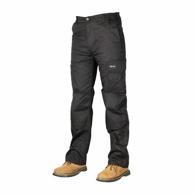 Mens black work cargo trousers Clearance