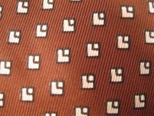 Vintage Necktie Pink & White Squares On Brown Strawbridge Clothier Retro Men (O)