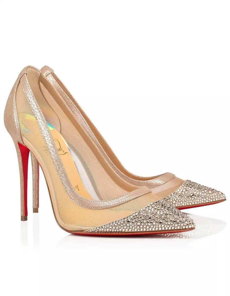 Christian Louboutin GALATIVI P STRASS 100 Crystal Mesh Heels Pumps