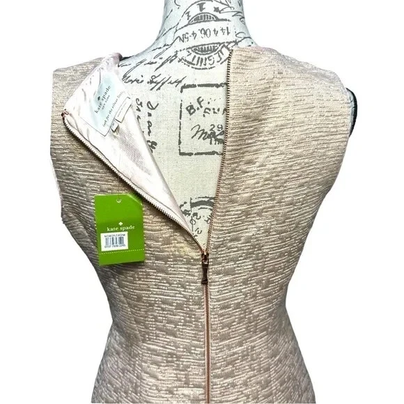 Abito Kate Spade Della tutto ciò che glittera in oro rosa taglia 6 nuovo con etichetta