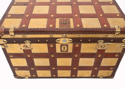 Steamer Trunk Luggage Case Travel Box Table - Picture 5 of 7
