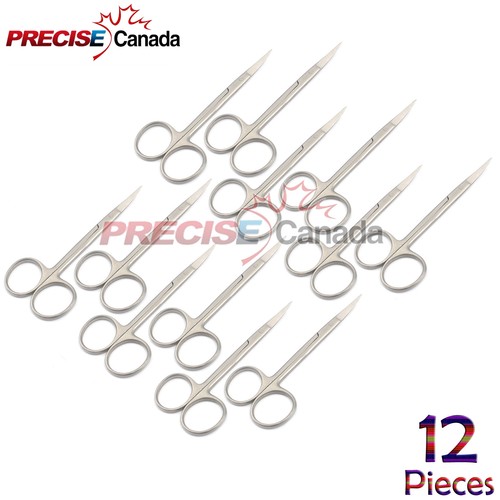 12 Iris Scissors Curved 4.5" Surgical Dental Instruments