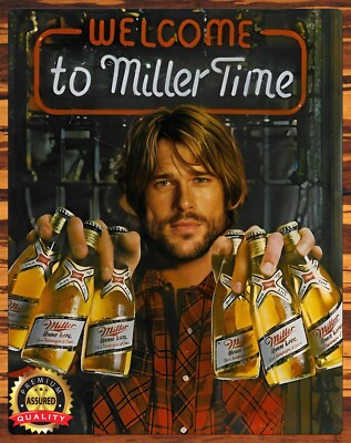 Miller High Life - Welcome To Miller Time - 1980s - Metal Sign 11