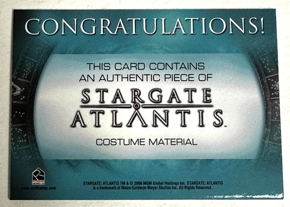 2006 Stargate Atlantis Season 2 Costume Card Dr. Rodney Mckay/David Hewlett - Image 2 of 2