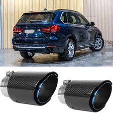 For X5 Xdrive25d 2.5" in 3.5" Out Carbon Fiber Exhaust Pipe Tips Stainless Steel
