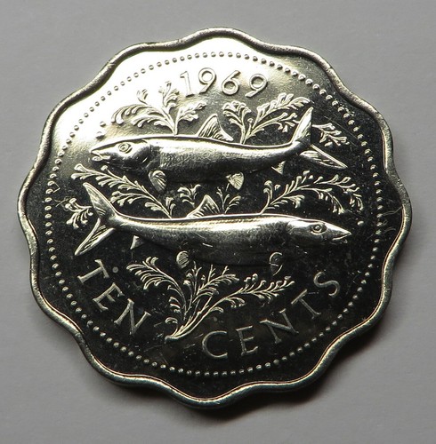 Bahamas 10 Cents 1969 Copper-Nickel KM#4 Proof