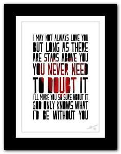 Beach Boys God Only Knows Song Lyrics Typography Poster Art Print 5 Ebay