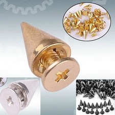 Leather Rivet Spike Stud Gold Silver Gunmetal Black 10MM US SELLER
