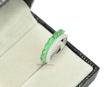 Natural Zambian Emerald Gemstone 925 Sterling Silver May Birthstone Bridal Ring