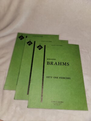 Vintage piano music book Brahms  Fifty One Exercises Edwin Kalmus NY NOS