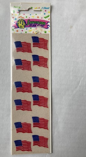Sandylion Vintage Fuzzy amerikanische Flagge Aufkleber