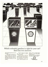 1980 Shell Oil Gasoline Gas Pump Vintage Print Advertisement Abstract Art Ad