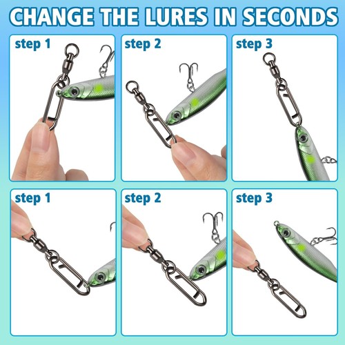 25Pcs Fishing Speed Clips Quick Change Fishing Snap Swivels Fishing Power Clips - Picture 5 of 6