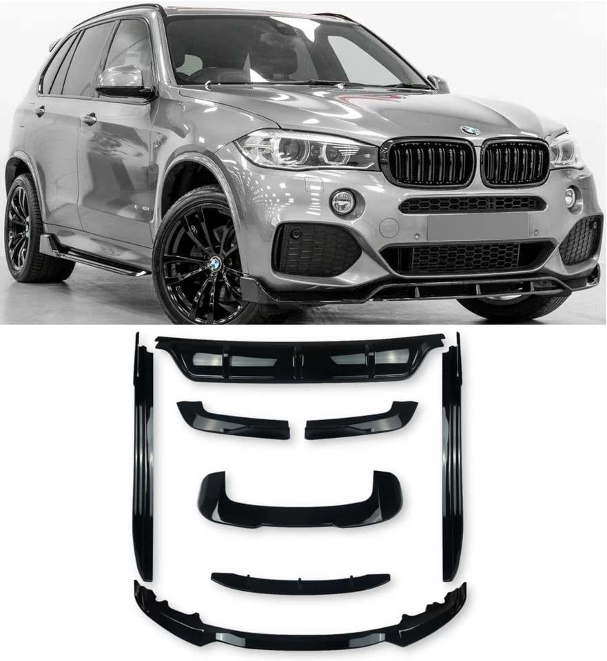BMW X5 F15 TRANSFORMED G05 BODY KIT DIFFUSER SPLITTER SKIRTS GLOSS BLACK 2014-18