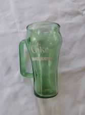 Vintage Whataburger Green Coca Cola Coke Cowboy Glass with Handle