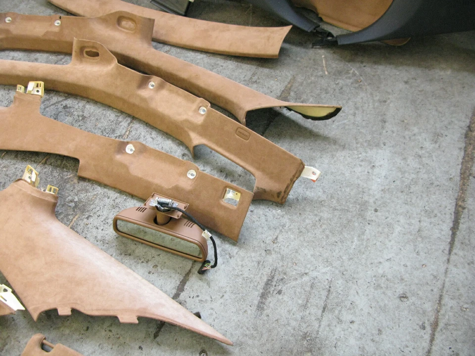 04-10 Audi S8 A8 Alcantara Suede headliner Pillar Sun Visor Dome Light Set - Image 4 of 4