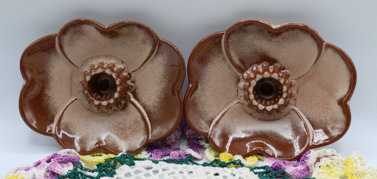 Frankoma 300 Art Pottery Mid Century Modern Brown /Tan Dogwood