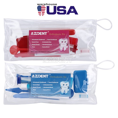 US Ortodoncia Dental Cuidado de Limpieza de Viaje Cepillo Hilo Oral 8pzas/ Caja - Picture 2 of 12