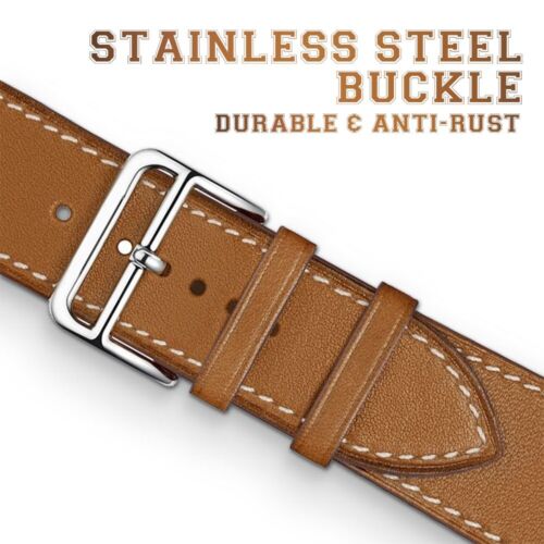 Genuine Leather Strap iWatch Band for Apple Watch Series 8 7 6 5 4 3 SE 40mm 44 - Picture 3 of 17