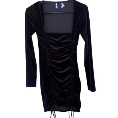 strapless open back dress Syrene Velvet Mini Dress Navy main image 1