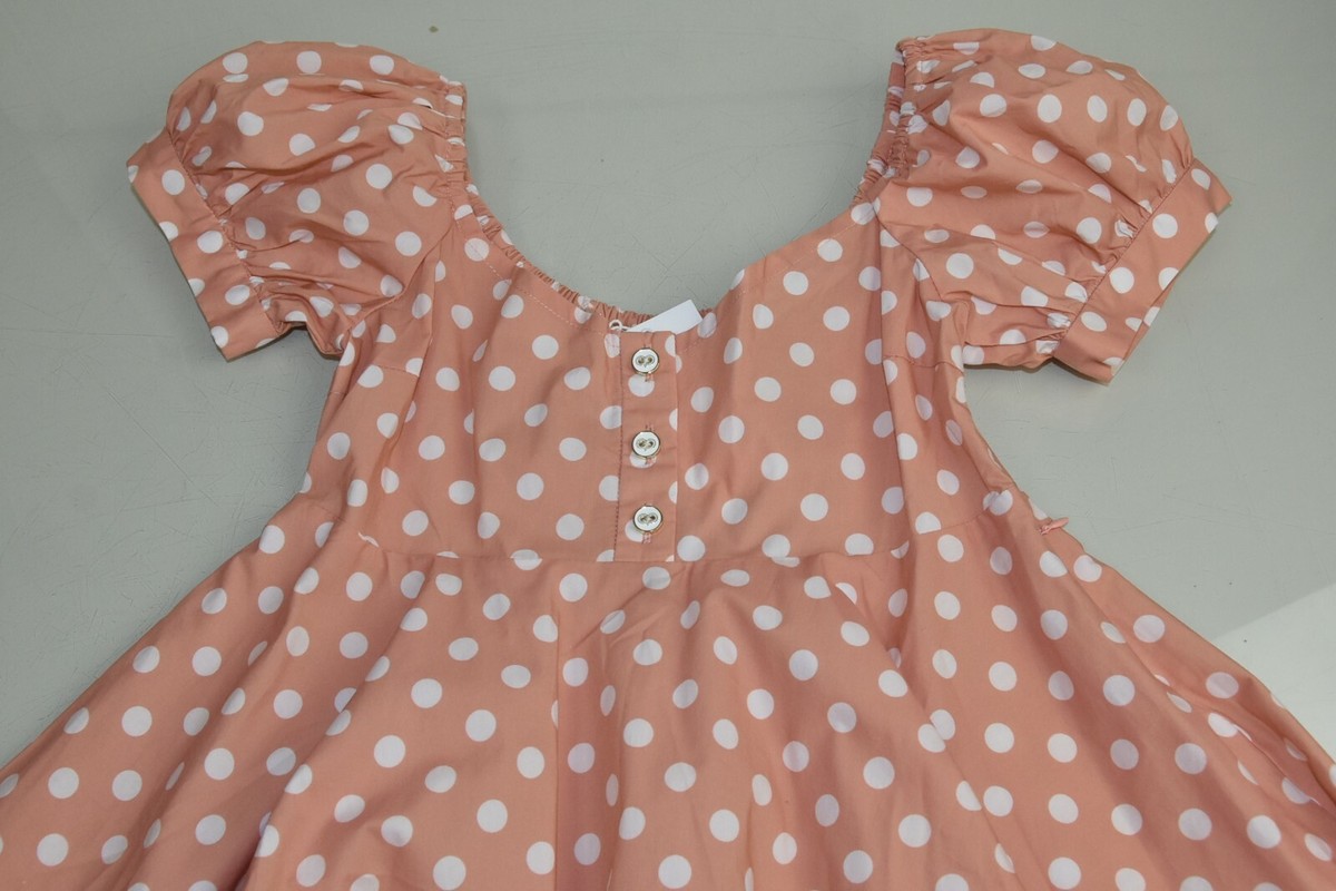 $395 NEW Caroline Constas DINA MINI DRESS Polka Dot Blush White Cotton  Buttons S | eBay