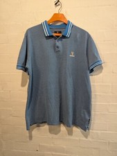 Guinness Polo Shirt XL Vivid Blue Textured Birdseye short sleeve Mens