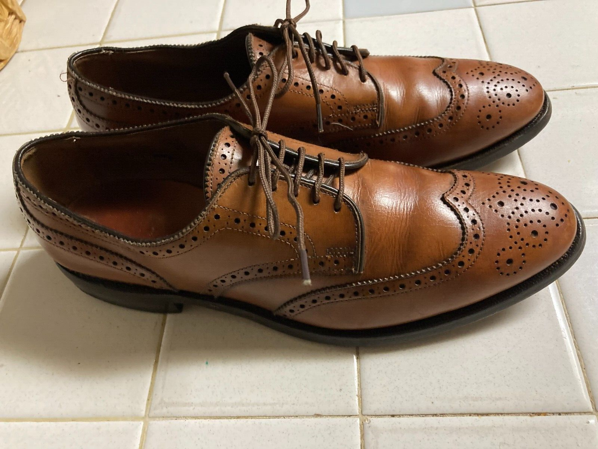 ALLEN EDMONDS CONCORD COGNAC BROWN WING TIP LACE UP SATURDAY  display picture 2