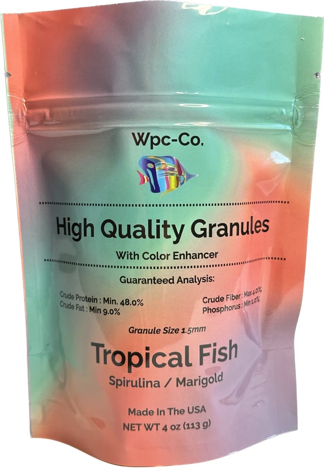 Alimento para peces tropicales para mejorar el color con espirulina y caléndula gránulo de 1,5 mm Foto 3 de 4