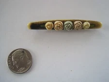 Barrette Hair Jewelry Flowers Bakelite ? Antique Vintage 