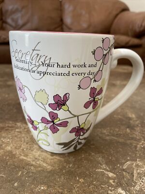 Mark My Words You'll Love It 2009 Floral Secretary  Mug Oversized 20 oz New