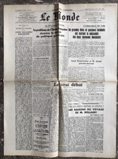 N86 The Front Page Of The Newspaper Le Monde August 17 And 18 1947
