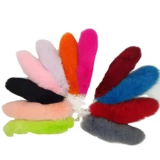 Wholesale 5/10pcs-16"-18" Real Fox Fur Tail Dyed Blue Fox Fur Tail Cosplay Toys