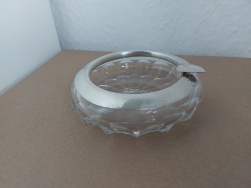 Aschenbecher Bleikristall, 835 Silber