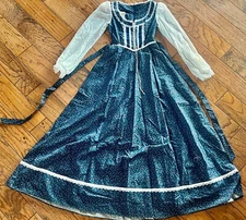 Gunne Sax Jessica McClintock Vintage 1970s Dress Calico Prairie Corset Lace Up 