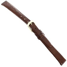 10mm Milano Brown Genuine Lizard Unstitched Ladies Watch Band Reg 17000