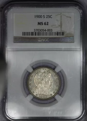1900-S Barber Quarter 25c NGC MS62