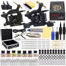 Autdor Tattoo Kit - 144Pcs Complete Tattoo Machine Kit Including Tattoo Machine