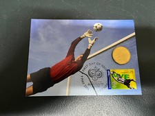 (513) 19-2-25 Australia Fooball stamp + Matching $ 100 football coin