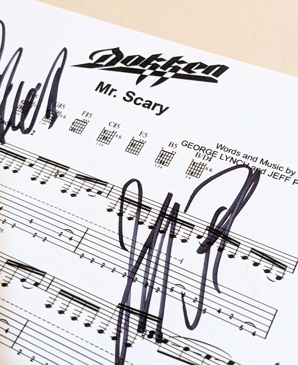 DOKKEN SIGNED 8x10 SHEET MUSIC PHOTO don GEORGE LYNCH wild mick