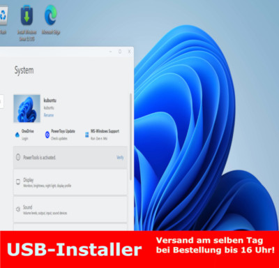 Linux mit Windows 11 Aussehen für jedem PC- Live-USB-Stick Ubuntu Blitzversand