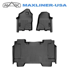 SMARTLINER Floor Mats 2 Row Liner 2019-2024 Ram 1500 Crew Cab (Vinyl Flooring)