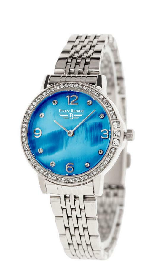 PIERRE BONNET Orologio polso Donna 9203C Acciaio brillantini blu pietre  chic - home.sdcTitle