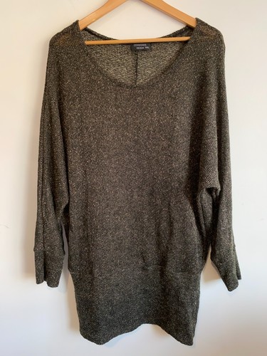 Crossroads Knit Jumper Womens 2XL Black Gold Long Sleeve Round Neck Pullover