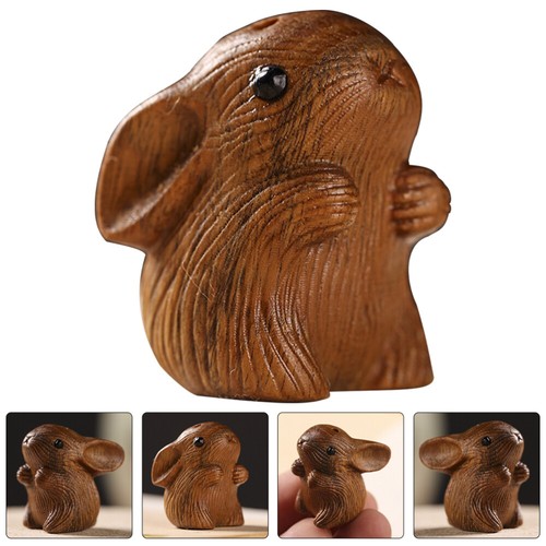 Green Sandalwood Cute Rabbit Keychain Jewelry Men Women Bunny Charm Cartoon - Zdjęcie 2 z 12