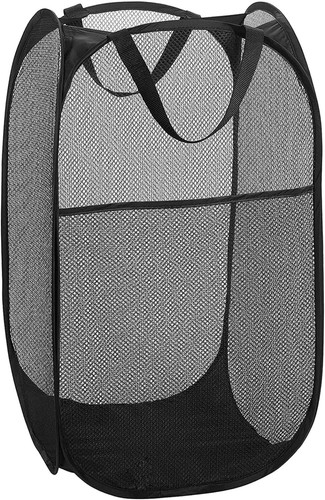 2 Pack Popup Laundry Hamper: Foldable Mesh Basket for Dorm, RV - Black - Picture 12 of 22