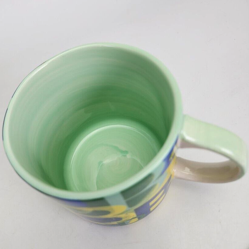 Anthropologie Lottie Coffee Cup Monogram Initial Letter B Blue Green Mug Handle - Bild 3 von 9