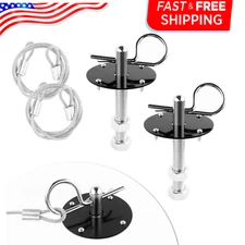 Hood Pins Kit For Car Stainless Steel Hood Pin Lock Clip With Racing Lanyard For