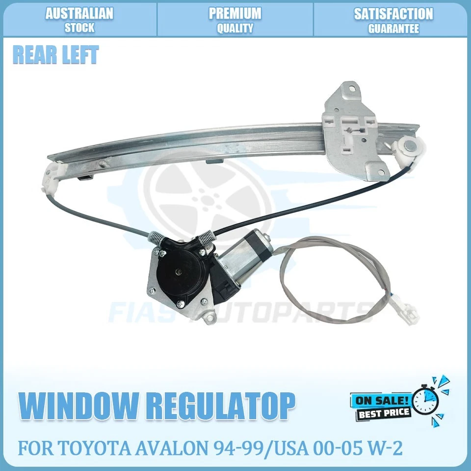 For Toyota Avalon 2000 - 2005 Rear Left Electric Window Regulator W/2 Pins Motor - image 2 of 4