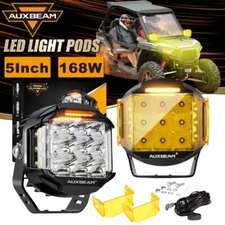 AUXBEAM 5" Side Shooter LED Work Light Pod Amber DRL For Polaris Ranger 570/1000