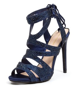 navy embellished heels